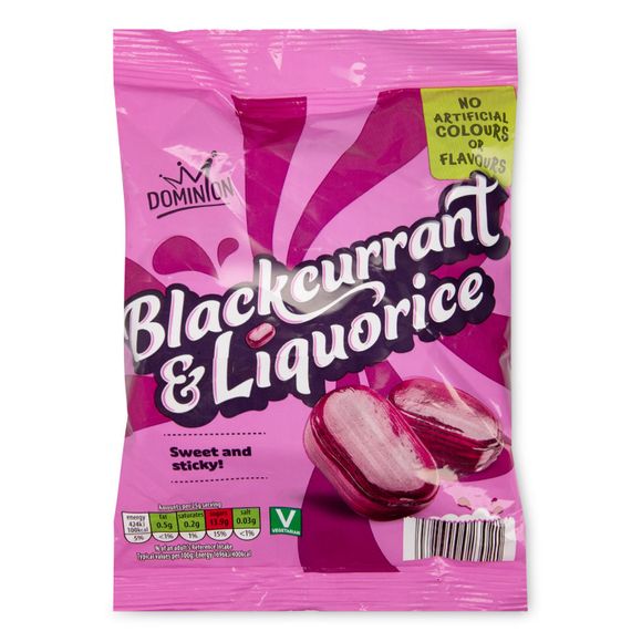 Dominion Blackcurrant & Liquorice Sweets 200g